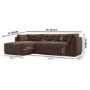 Left Hand Chaise Sofa in Brown - Arden