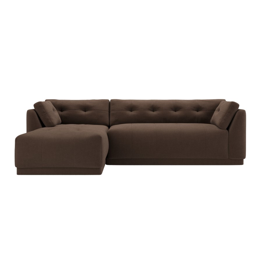Left Hand Chaise Sofa in Brown - Arden
