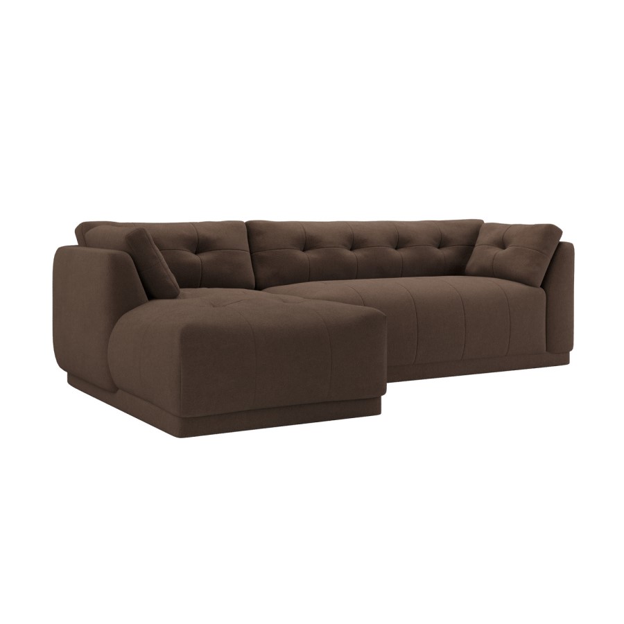 Left Hand Chaise Sofa in Brown - Arden
