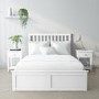 White Wooden Small Double Ottoman Bed - Anderson