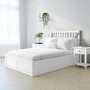 White Wooden Small Double Ottoman Bed - Anderson