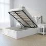 White Wooden Small Double Ottoman Bed - Anderson