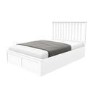 White Wooden Small Double Ottoman Bed - Anderson