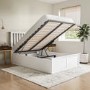 White Wooden Double Ottoman Bed - Anderson