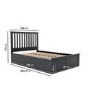 Dark Grey Wooden Small Double Ottoman Bed - Anderson