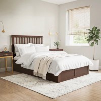 Walnut Wooden Double Ottoman Bed - Anderson