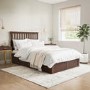 Walnut Wooden Double Ottoman Bed - Anderson