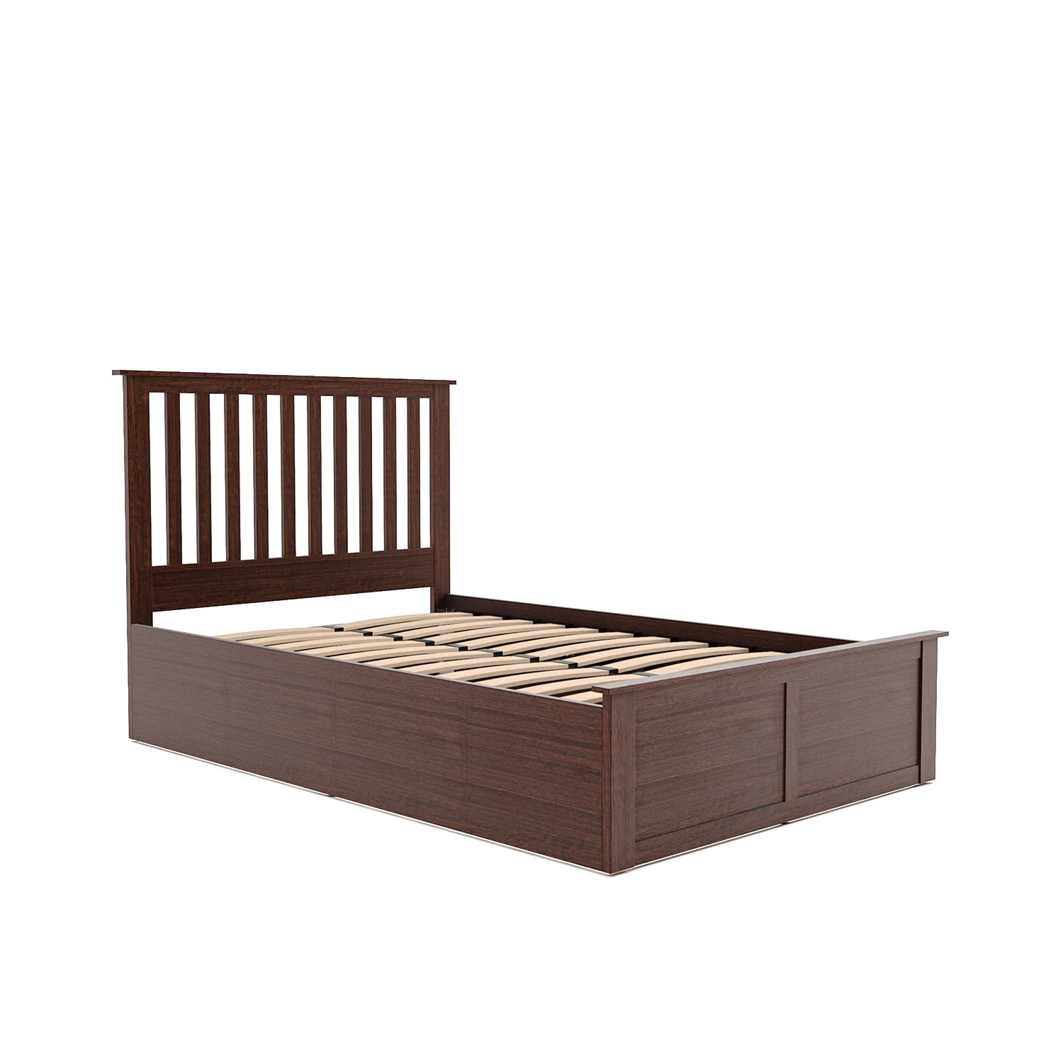 Walnut Wooden Double Ottoman Bed - Anderson - Furniture123