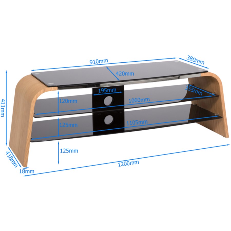 Alphason ADSP1200-WAL Spectrum TV Stand for up to 50" TVs - Walnut