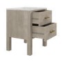 Solid Wood Marble Top Wide 2-Drawer Bedside Table - Alessio
