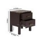 Dark Wood 2 Drawer Bedside Table with Marble Top - Alessio