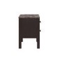 Dark Wood 2 Drawer Bedside Table with Marble Top - Alessio