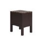 Dark Wood 2 Drawer Bedside Table with Marble Top - Alessio