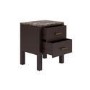 Dark Wood 2 Drawer Bedside Table with Marble Top - Alessio