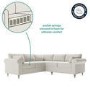 High Back 4 Seater Corner Sofa in Beige Woven Fabric - Aoife