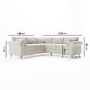 High Back 4 Seater Corner Sofa in Beige Woven Fabric - Aoife