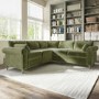 Olive Green Velvet Corner Sofa - Seats 4 - Aoife