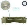 Olive Green Velvet Corner Sofa - Seats 4 - Aoife