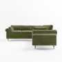 Olive Green Velvet Corner Sofa - Seats 4 - Aoife