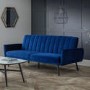 3 Seater Click-Clack Sofa Bed in Blue Velvet - Afina