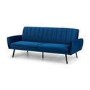3 Seater Click-Clack Sofa Bed in Blue Velvet - Afina