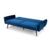 3 Seater Click-Clack Sofa Bed in Blue Velvet - Afina