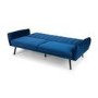 3 Seater Click-Clack Sofa Bed in Blue Velvet - Afina