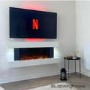 GRADE A3 - White Wall Mounted Electric Fireplace Suite with LED Lights - Amberglo