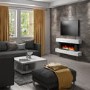 GRADE A2 - AmberGlo White Wall Mounted Electric Fireplace Suite with Log & Pebble Fuel Bed
