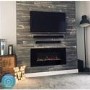 GRADE A2 - AmberGlo Black Wall Mounted Electric Fire with Logs & Crystal Fuel Beds