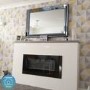 GRADE A2 - AmberGlo Black Wall Mounted Electric Fire with Logs & Crystal Fuel Beds