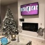 GRADE A1 - AmberGlo Black Wall Mounted Electric Fire with Logs & Crystal Fuel Beds