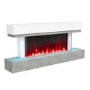 GRADE A2 - AmberGlo Grey and White Electric Fire Suite with LED Lights - Wifi & Alexa Compatible
