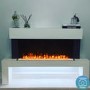 GRADE A2 - AmberGlo Floor Standing Electric Fireplace Suite in White - Log & Crystal Fuel Bed