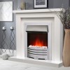 GRADE A1 - AmberGlo Electric Fireplace Insert in Brushed Steel with Coal/Pebble Fuel Bed