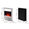 GRADE A1 - AmberGlo Electric Fireplace Insert in Brushed Steel with Coal/Pebble Fuel Bed