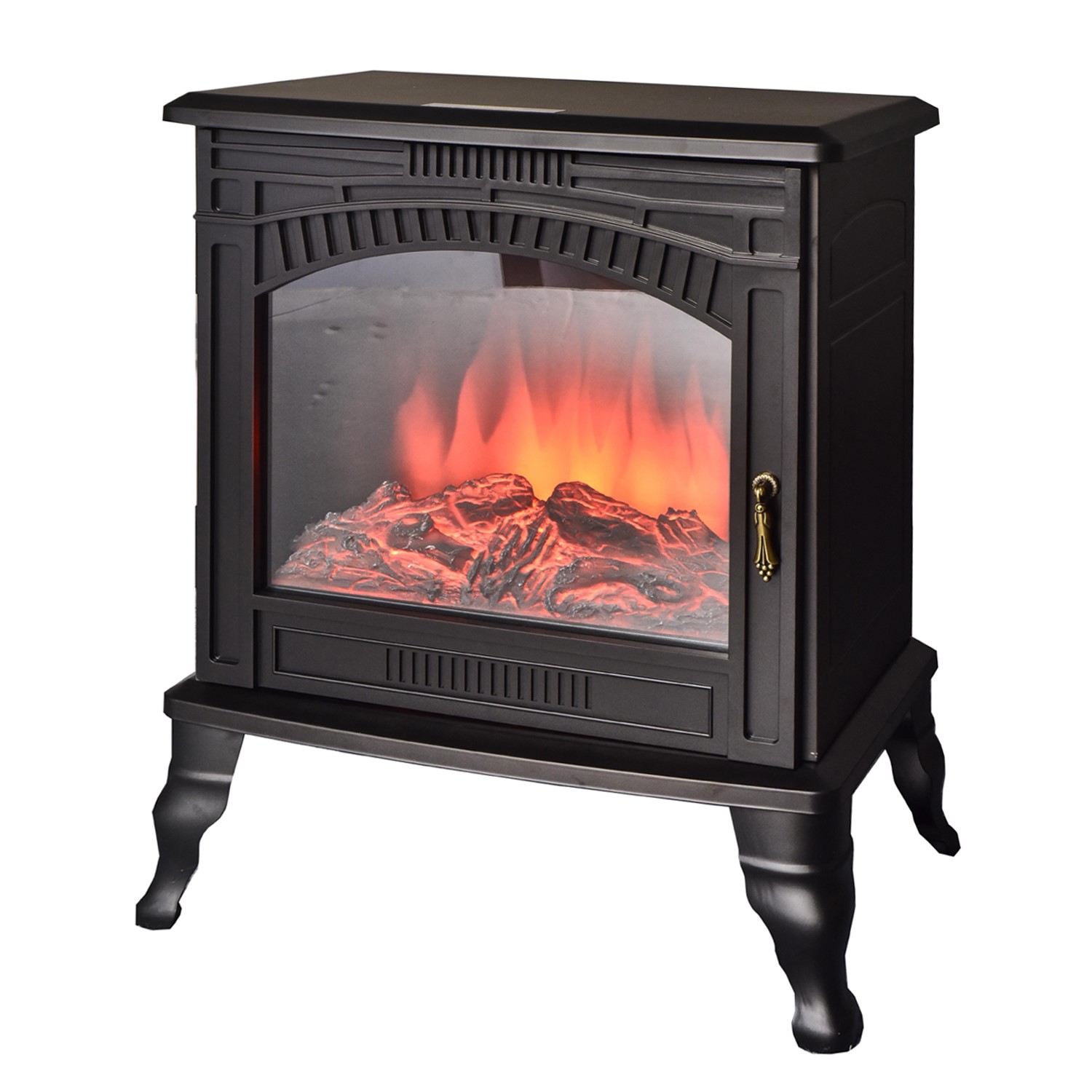 GRADE A1 - AmberGlo Electric Large Tradtional Style Stove Fire in Black ...