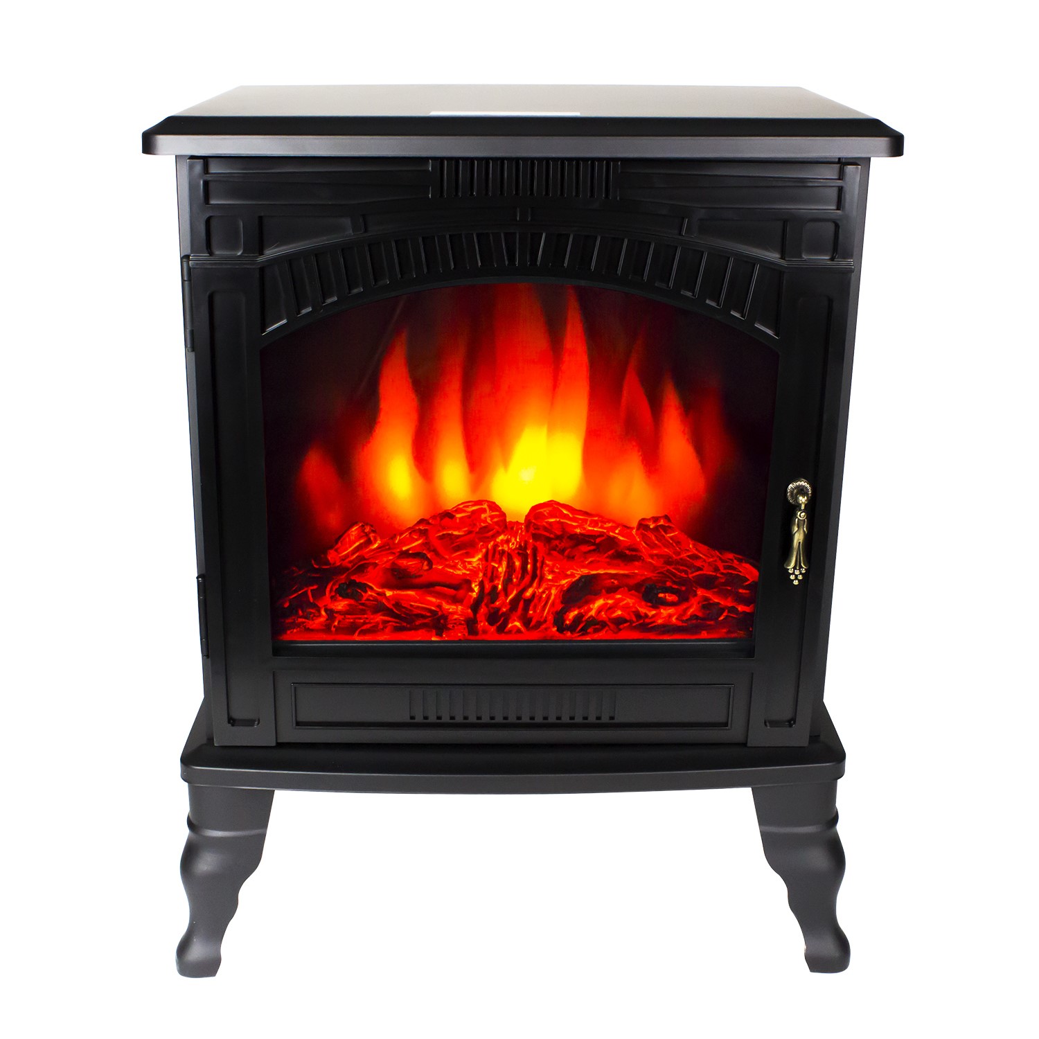 AmberGlo Large Black Electric Log Burning Stove Fire with 2 Heat ...