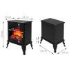 GRADE A1 - AmberGlo Large Electric Wood Burning Stove Fire - Black