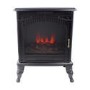 AmberGlo Large Black Electric Log Burning Stove Fire with 2 Heat Settings