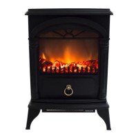 GRADE A1 - AmberGlo Electric Wood Burning Stove Fire - Black