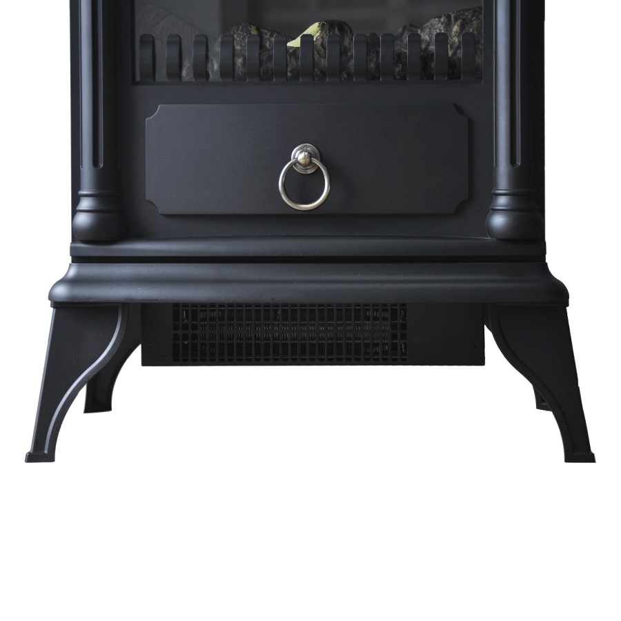 GRADE A1 - AmberGlo Electric Wood Burning Stove Fire - Black