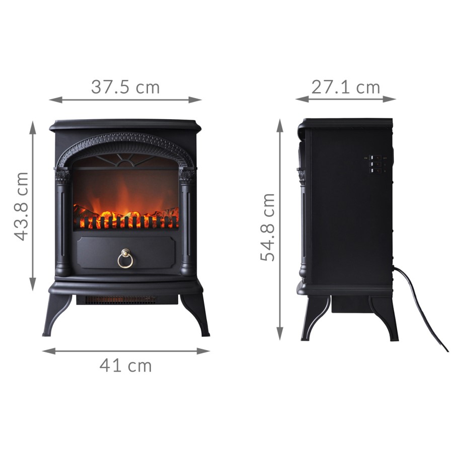 GRADE A1 - AmberGlo Electric Wood Burning Stove Fire - Black