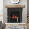 AmberGlo Large Electric Stove Fire in Black with Double Doors &amp; Log Fuel Bed
