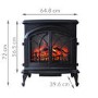 GRADE A3 - AmberGlo Large Electric Stove Fire in Black with Double Doors & Log Fuel Bed