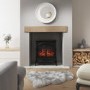 GRADE A3 - AmberGlo Large Electric Stove Fire in Black with Double Doors & Log Fuel Bed