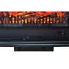 GRADE A3 - AmberGlo Large Electric Stove Fire in Black with Double Doors &amp; Log Fuel Bed