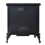 GRADE A3 - AmberGlo Large Electric Stove Fire in Black with Double Doors & Log Fuel Bed