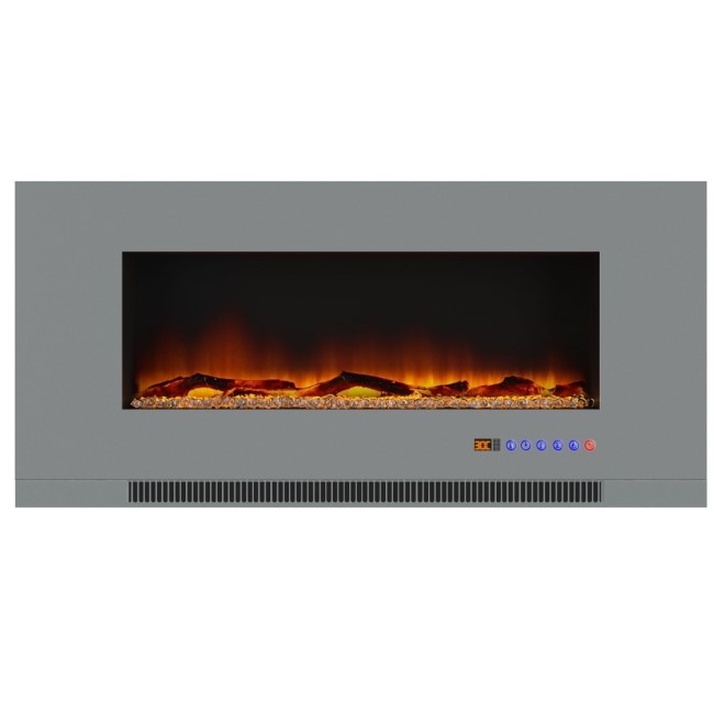 Grey 42inch Inset Electric Media Wall Fireplace - AmberGlo