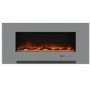 GRADE A2 - Grey Inset Media Wall Electric Fireplace with Log and Crystal Fuel Bed 42 inch - Amberglo